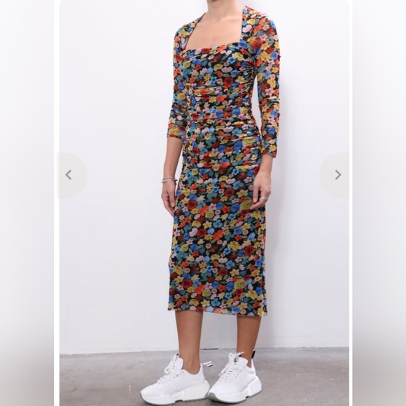 GANNI   Print mesh dress - Picture 4 of 11
